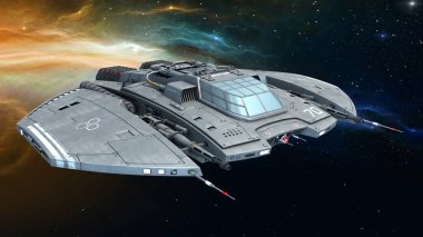 bir uzay gemisi 3d cg render