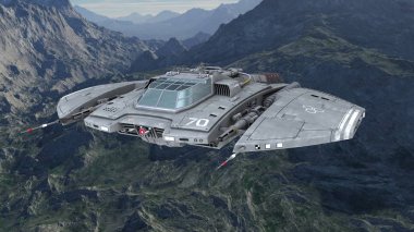 bir uzay gemisi 3d cg render