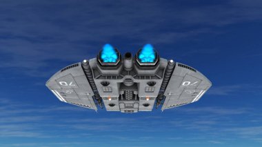 bir uzay gemisi 3d cg render