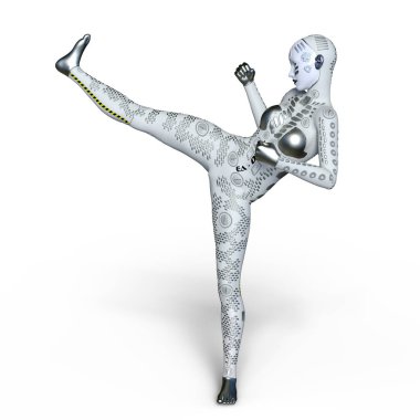 3d cg işleme bir kadın robot