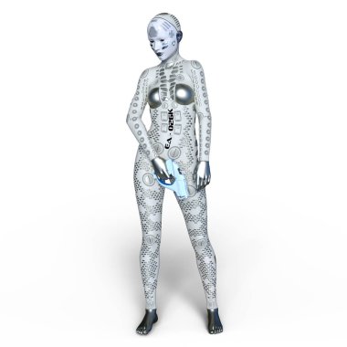 3d cg işleme bir kadın robot