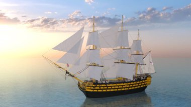 bir yelkenli tekne 3d cg render