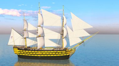 bir yelkenli tekne 3d cg render