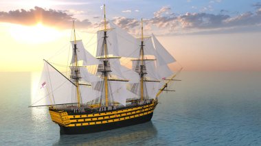 bir yelkenli tekne 3d cg render