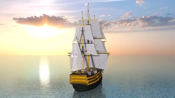 3D-cg rendering van een zeilboot — Stockfoto