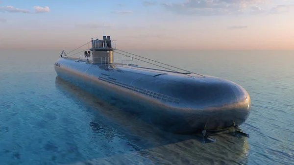 3D vykreslování cg ponorky — Stock fotografie