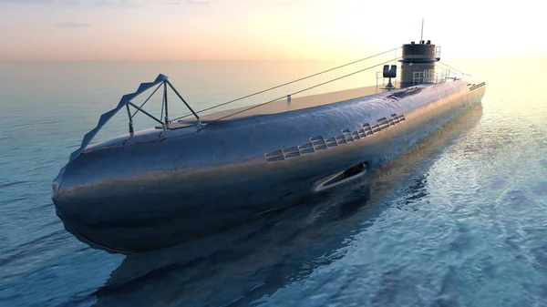 3d cg 渲染的潜艇 — 图库照片
