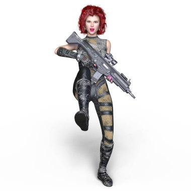 bir kadın savaşçı 3d cg render