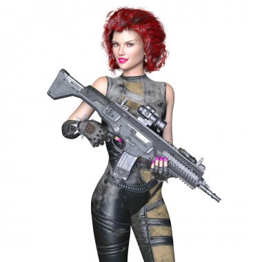 bir kadın savaşçı 3d cg render