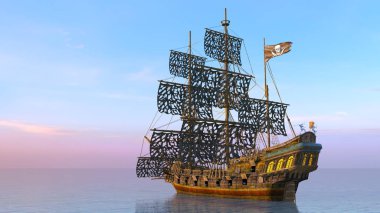 bir yelkenli tekne 3d cg render