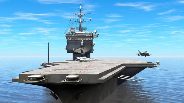 3D CG rendering of the aircraft carrier — Stock Photo, Image