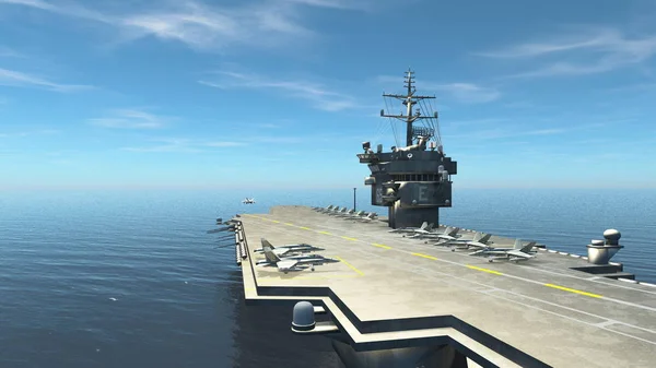 3D cg Darstellung des Flugzeugträgers — Stockfoto