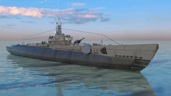 Rendering 3D CG della nave di scorta — Foto Stock