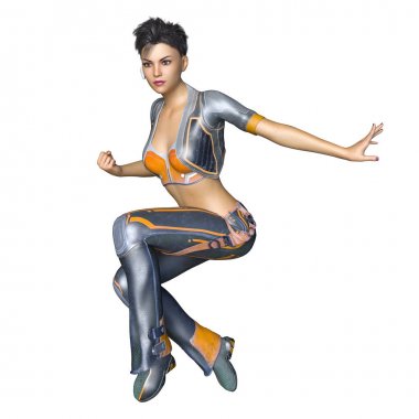 bir kadın savaşçı 3d cg render