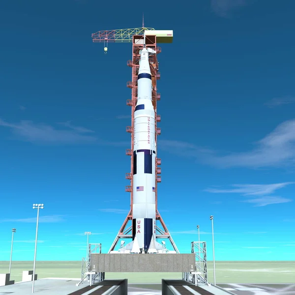 Απόδοσης 3D cg του πυραύλου — Φωτογραφία Αρχείου
