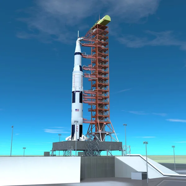3D CG renderização do foguete — Fotografia de Stock