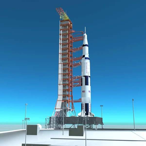 3D CG renderização do foguete — Fotografia de Stock