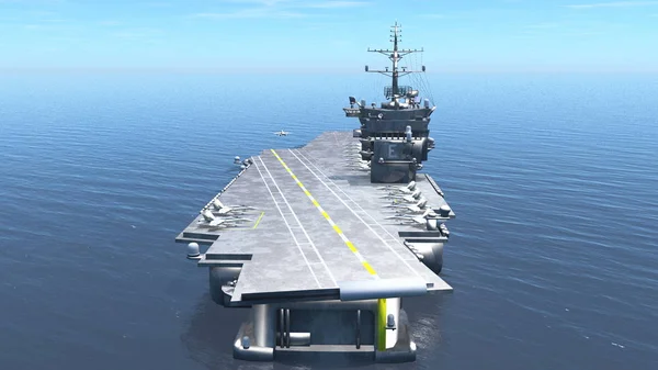 3D cg-rendering av hangarfartyg — Stockfoto