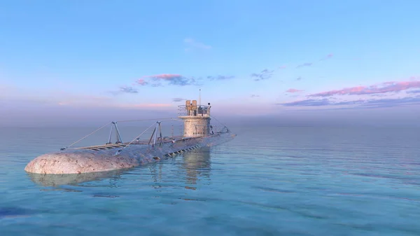 3d cg 渲染的潜艇 — 图库照片
