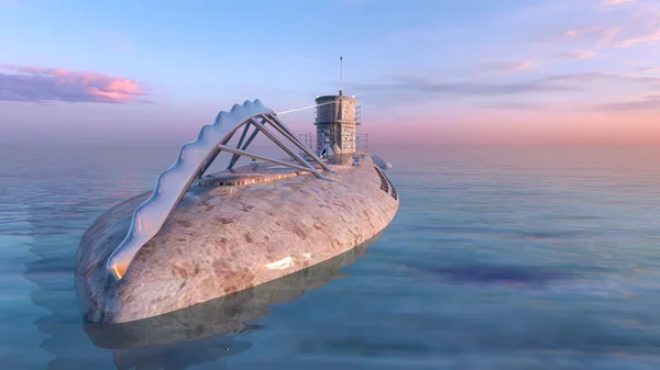 3d cg işleme denizaltı — Stok fotoğraf
