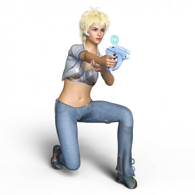 bir kadın savaşçı 3d cg render