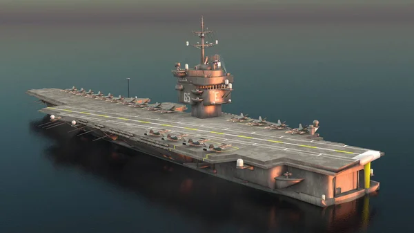 3D cg-rendering av hangarfartyg — Stockfoto