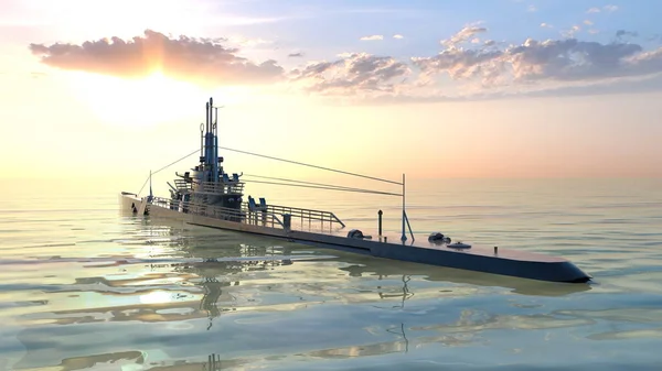 3D CG renderização do submarino — Fotografia de Stock