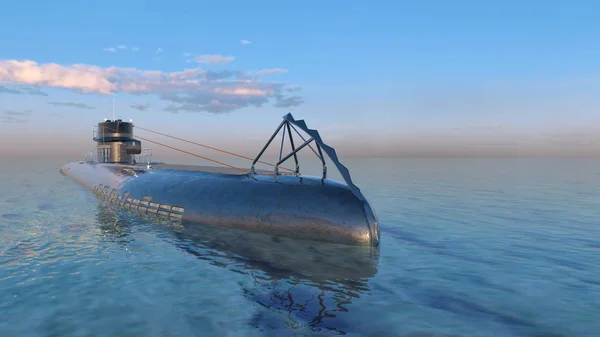 3D CG renderização do submarino — Fotografia de Stock