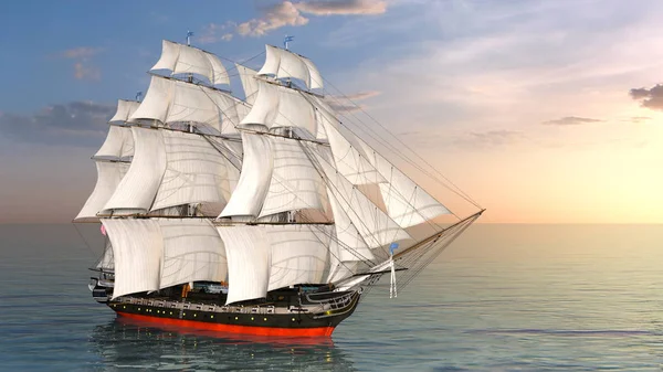 bir yelkenli tekne 3d cg render
