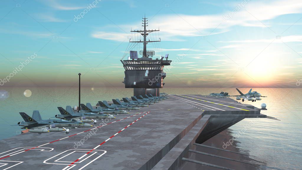 3D CG rendering of the aircraft carrier