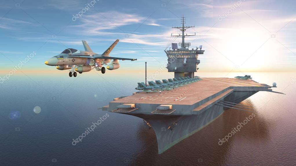 3D CG rendering of the aircraft carrier