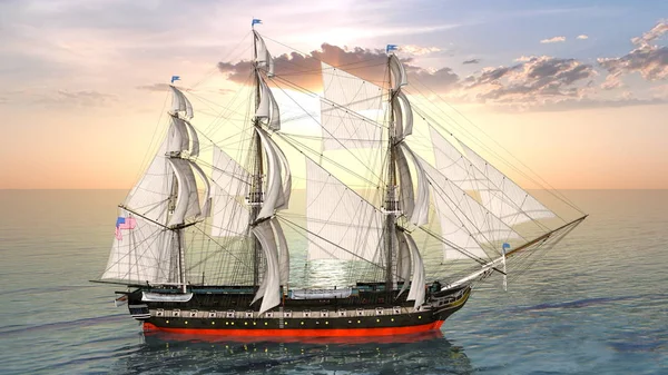 3D CG rendering of a sailing boat — Stock Photo, Image