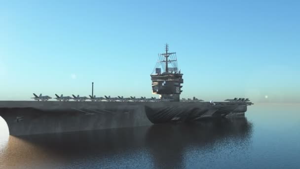 3D CG rendering of the aircraft carrier — Stock Video