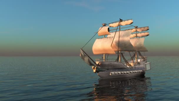 Rendering 3D CG della barca a vela — Video Stock