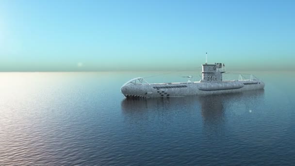 3D-cg-Darstellung eines U-Bootes — Stockvideo