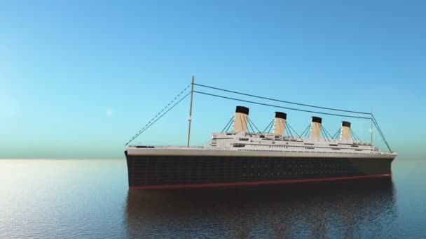 3D-cg rendering van het passagiersschip — Stockvideo