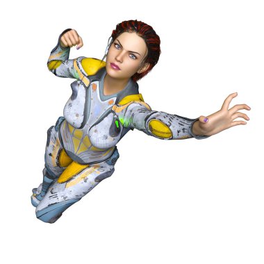 3d cg işleme süper bir kadın