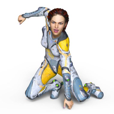 3d cg işleme süper bir kadın