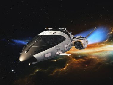 bir uzay gemisi 3d cg render