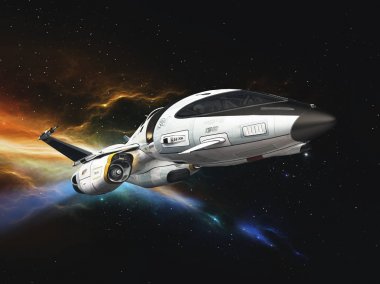 bir uzay gemisi 3d cg render