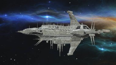 bir uzay gemisi 3d cg render
