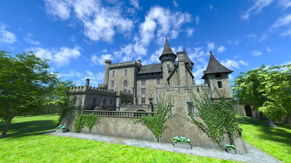 3D CG renderização do castelo — Fotografia de Stock