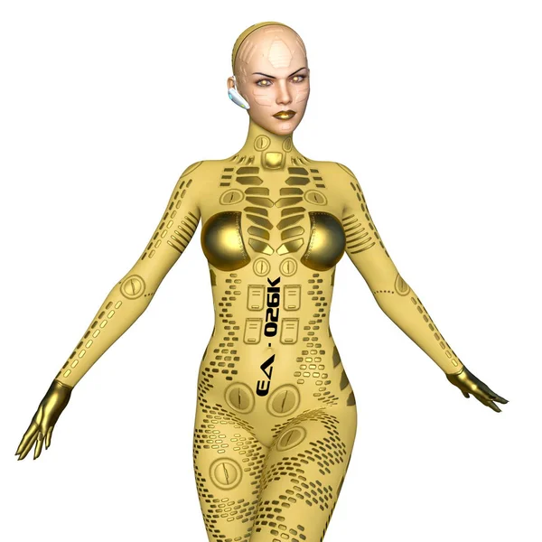 3d cg işleme bir kadın robot — Stok fotoğraf