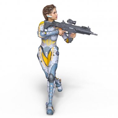 3d cg işleme süper bir kadın