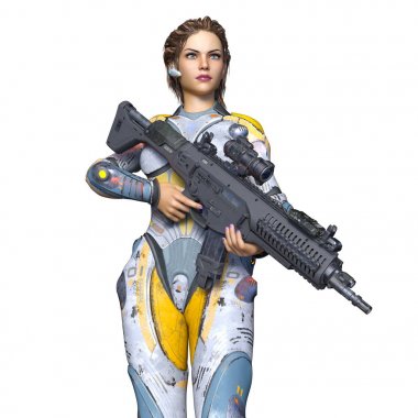 3d cg işleme süper bir kadın