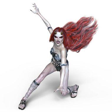 kadın bir canavar 3d cg işleme