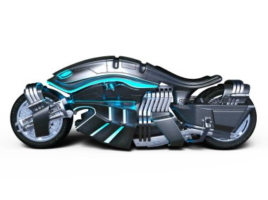 bir motosiklet 3d cg render