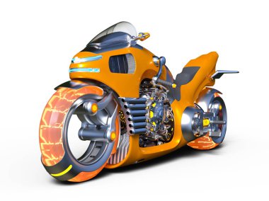 bir motosiklet 3d cg render