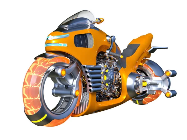 3D cg-rendering av en motorcykel — Stockfoto