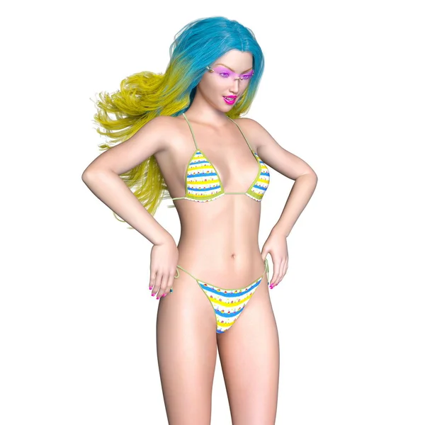 3D CG rendering of a bikini woman — Stock Photo, Image
